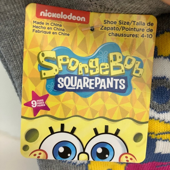 SpongeBob Squarepants Ankle Socks 9-Pack - Picture 7 of 9